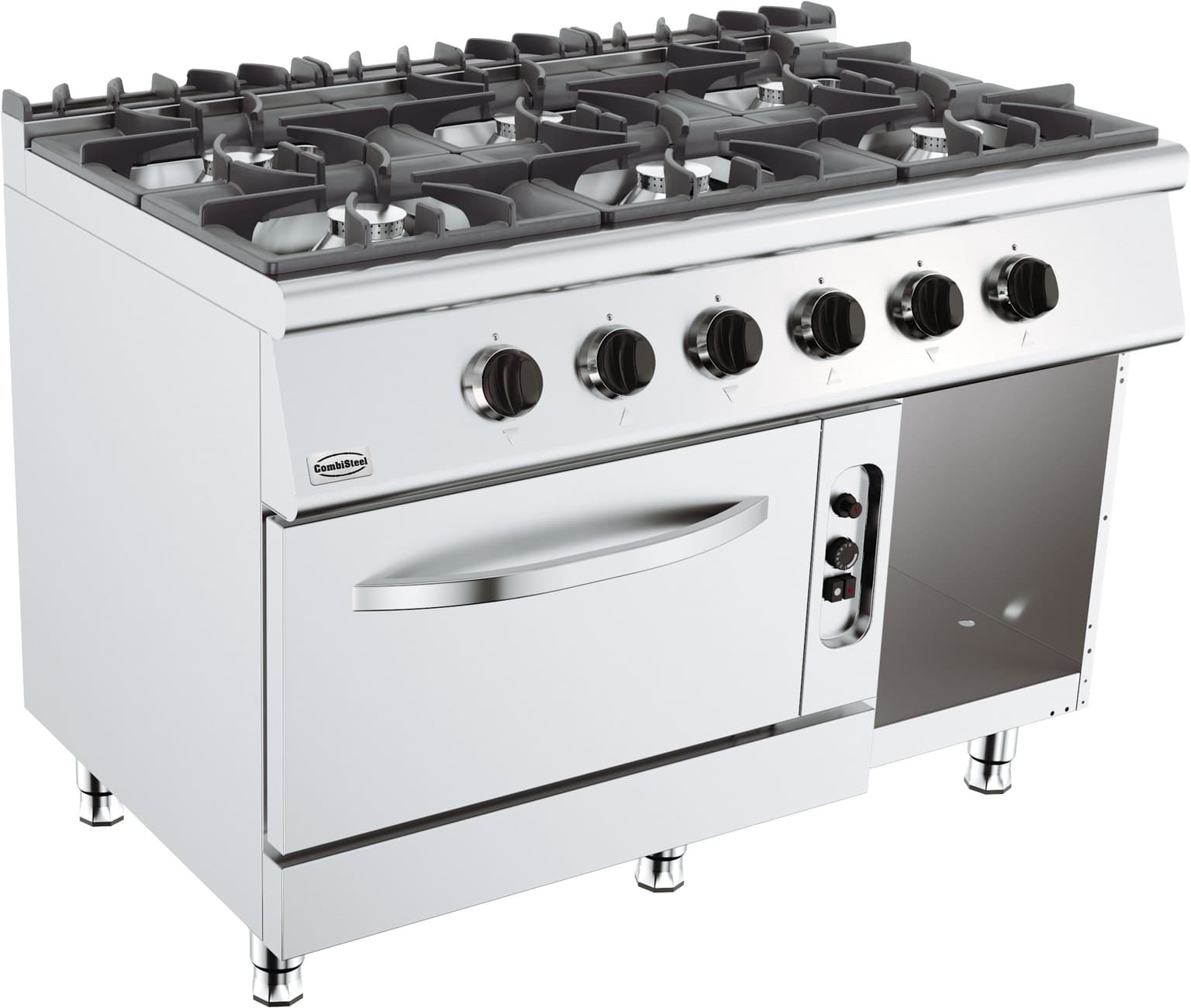 Cuisinière Gaz 6 Brûleurs Avec Four Gaz - Combisteel