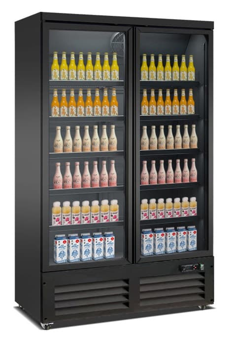 Congélateur 2 Portes En Verre Noir Ceb-1200f Bl - Combisteel