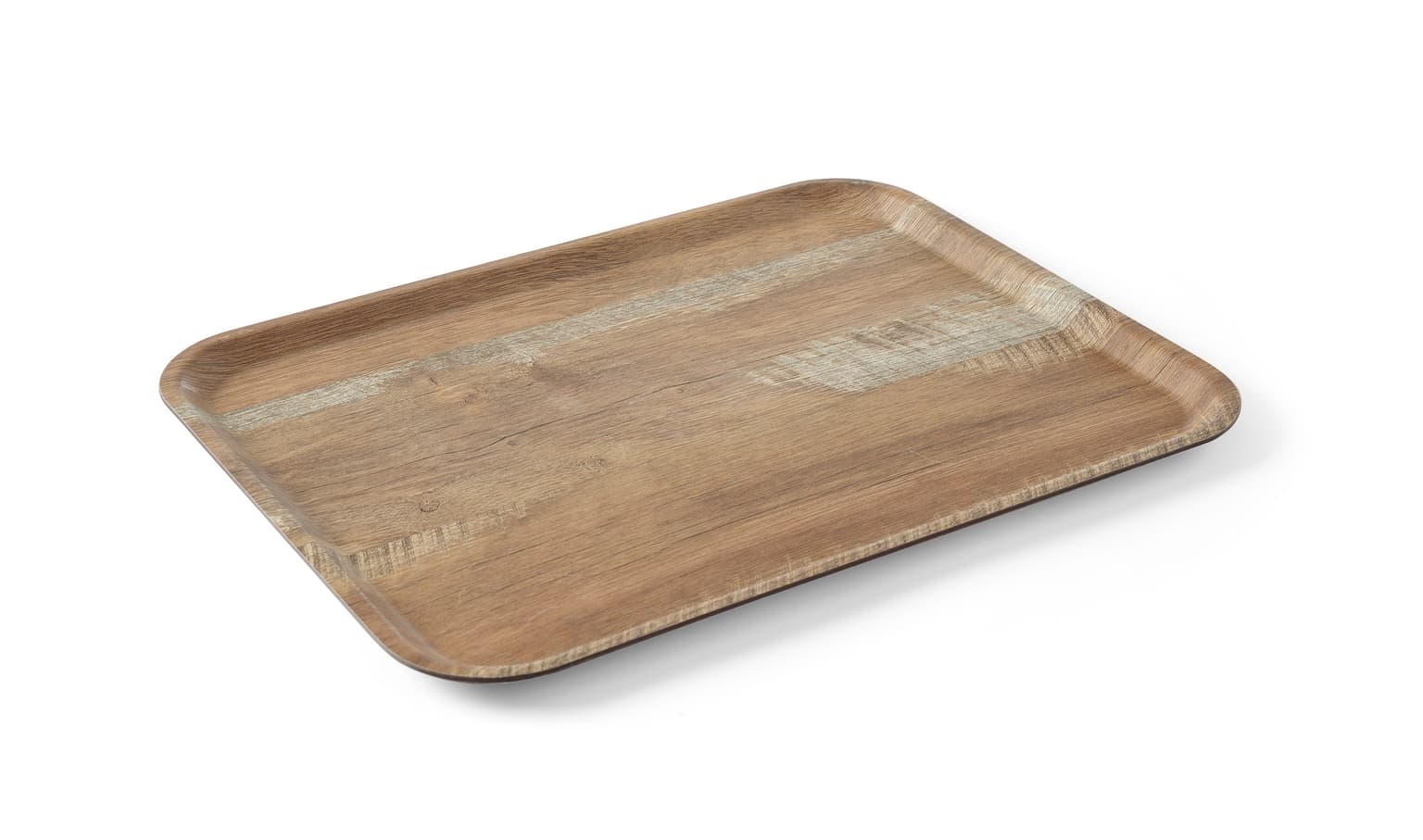 Plateau de service en mélamine avec imprimé bois — Bois · 370x530