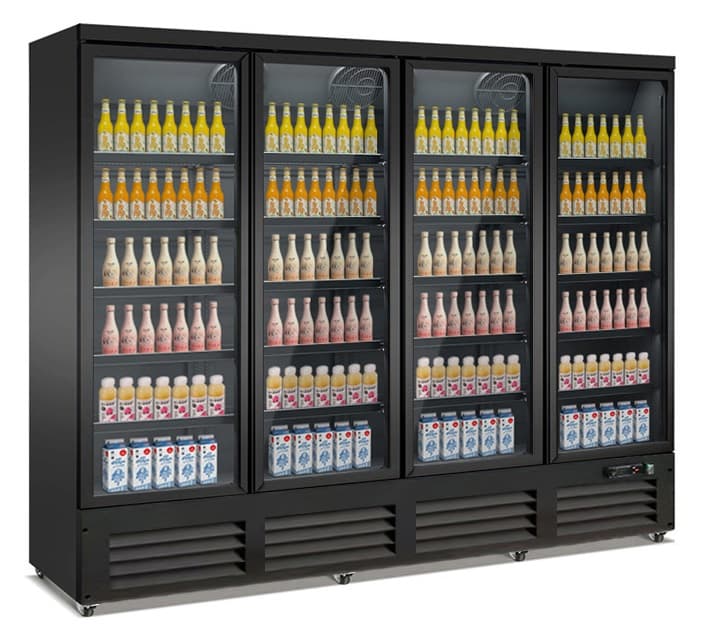 Réfrigérateur 4 Portes En Verre Noir Ceb-2000r Bl - Combisteel — visuel 1