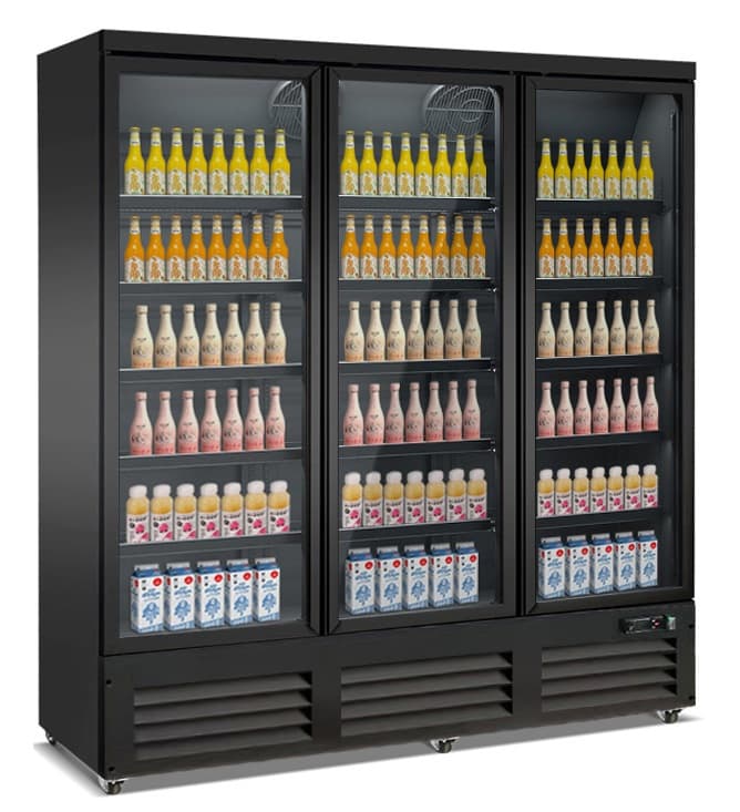 Congélateur 3 Portes En Verre Noir Ceb-1600f Bl - Combisteel — visuel 1