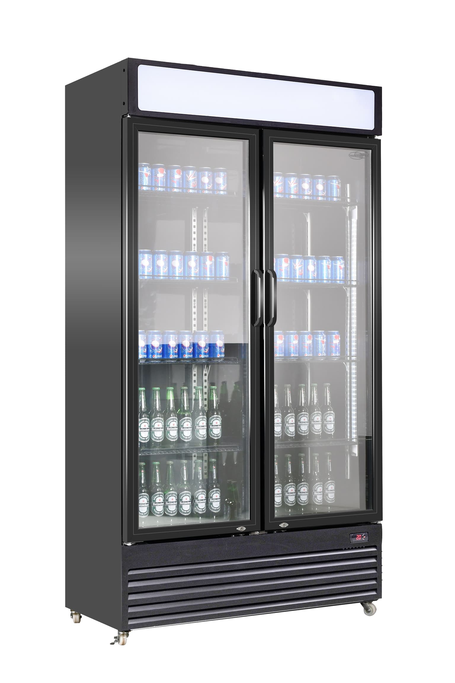 Réfrigérateur 2 Portes En Verre Bez-780 Gd Noir - Combisteel — visuel 1