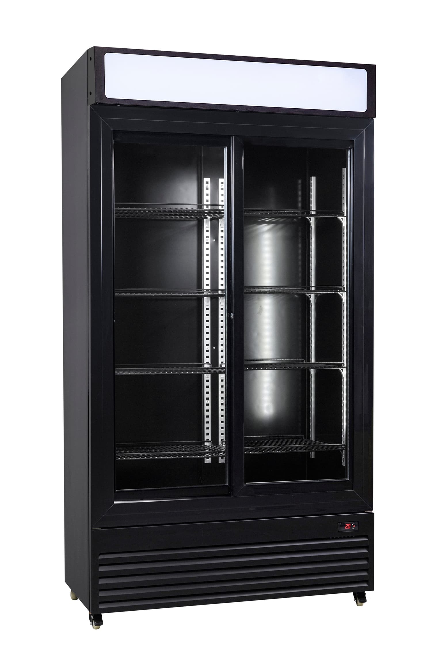 Réfrigérateur Avec Portes Coulissantes En Verres Bez-780 Sl Noir - Combisteel — visuel 1